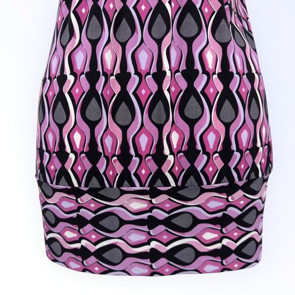 Lane Bryant Top Womens 18/20 Artsy Abstract Print Colorful Pleated Banded Hem - Picture 7 of 8